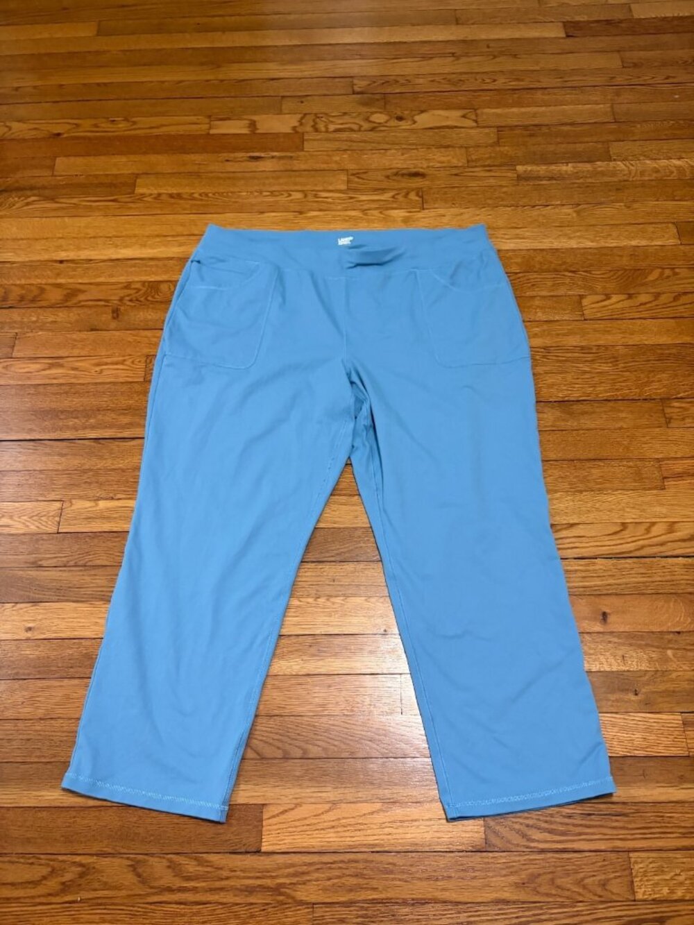 Lands' End Women's Pull On Pants Plus Size 3X 24W-26W Light Blue Stretch